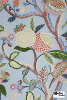Pomegranate Botanical Floral Linen-Look Woven Fabric - Boho Fabrics - Home Dec. & Upholstery Fabric