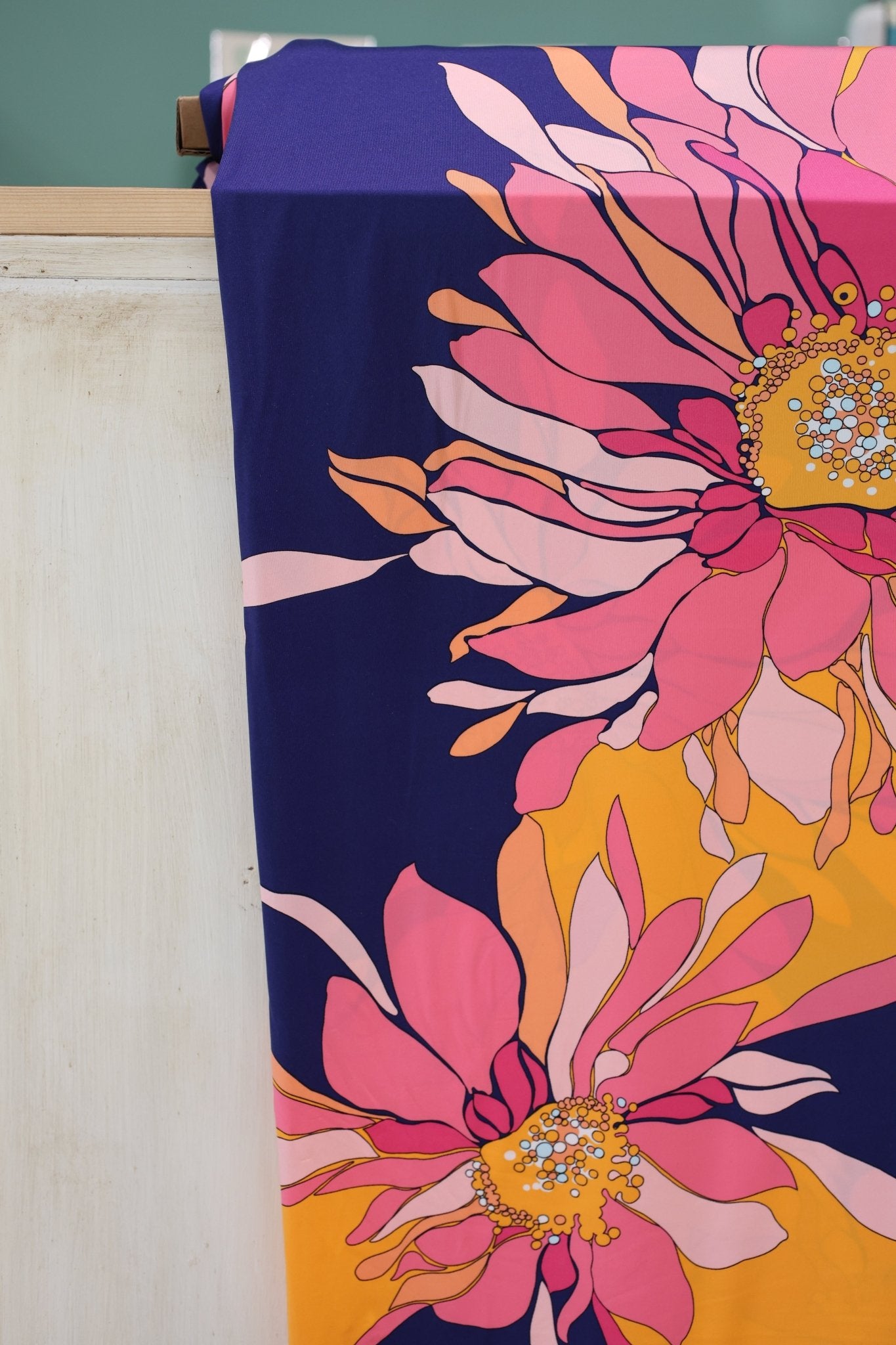 Pop Art Petals, Athletic Printed Knit Fabric - Boho Fabrics - Athletic Knit Fabric