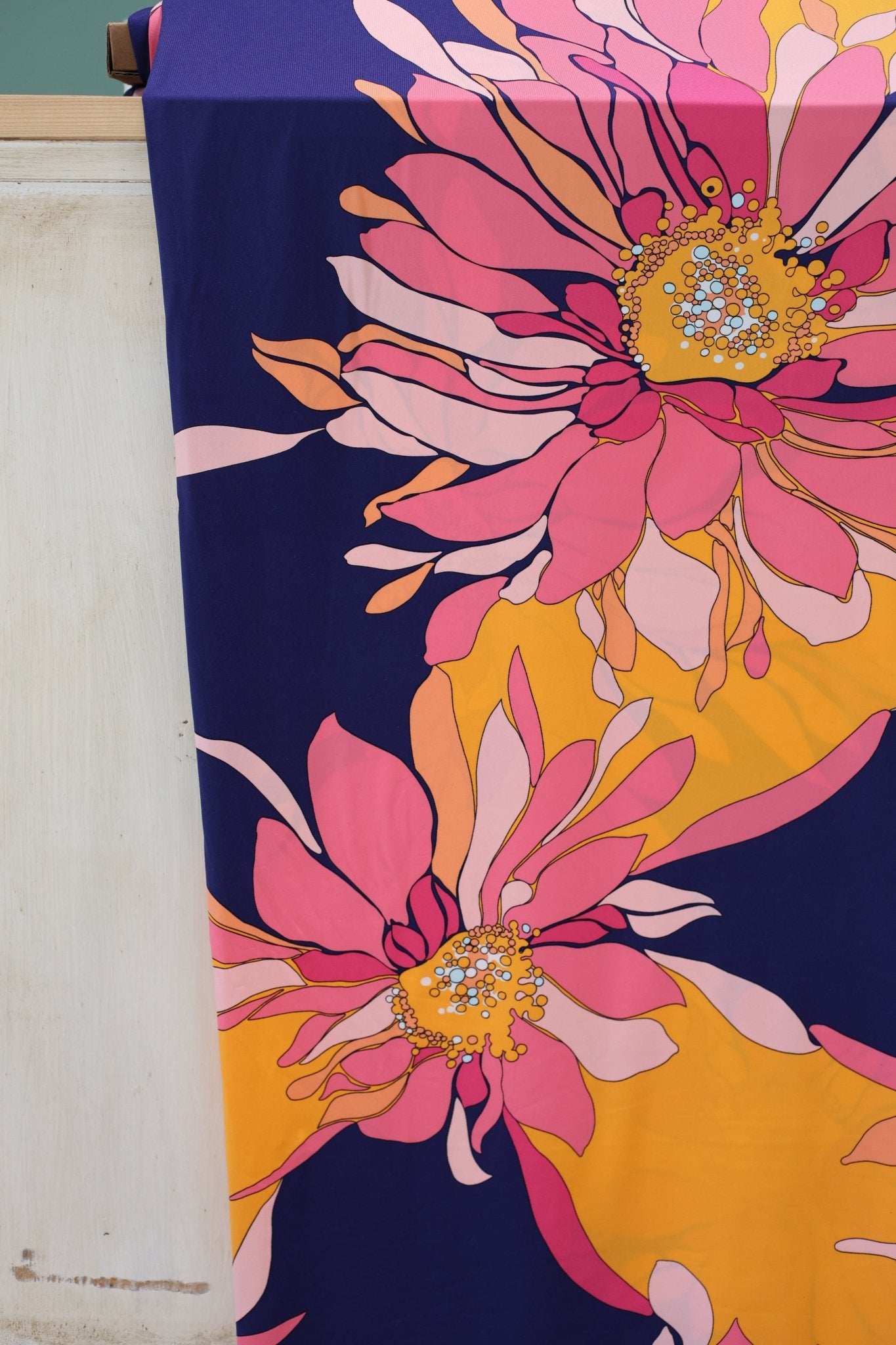 Pop Art Petals, Athletic Printed Knit Fabric - Boho Fabrics - Athletic Knit Fabric