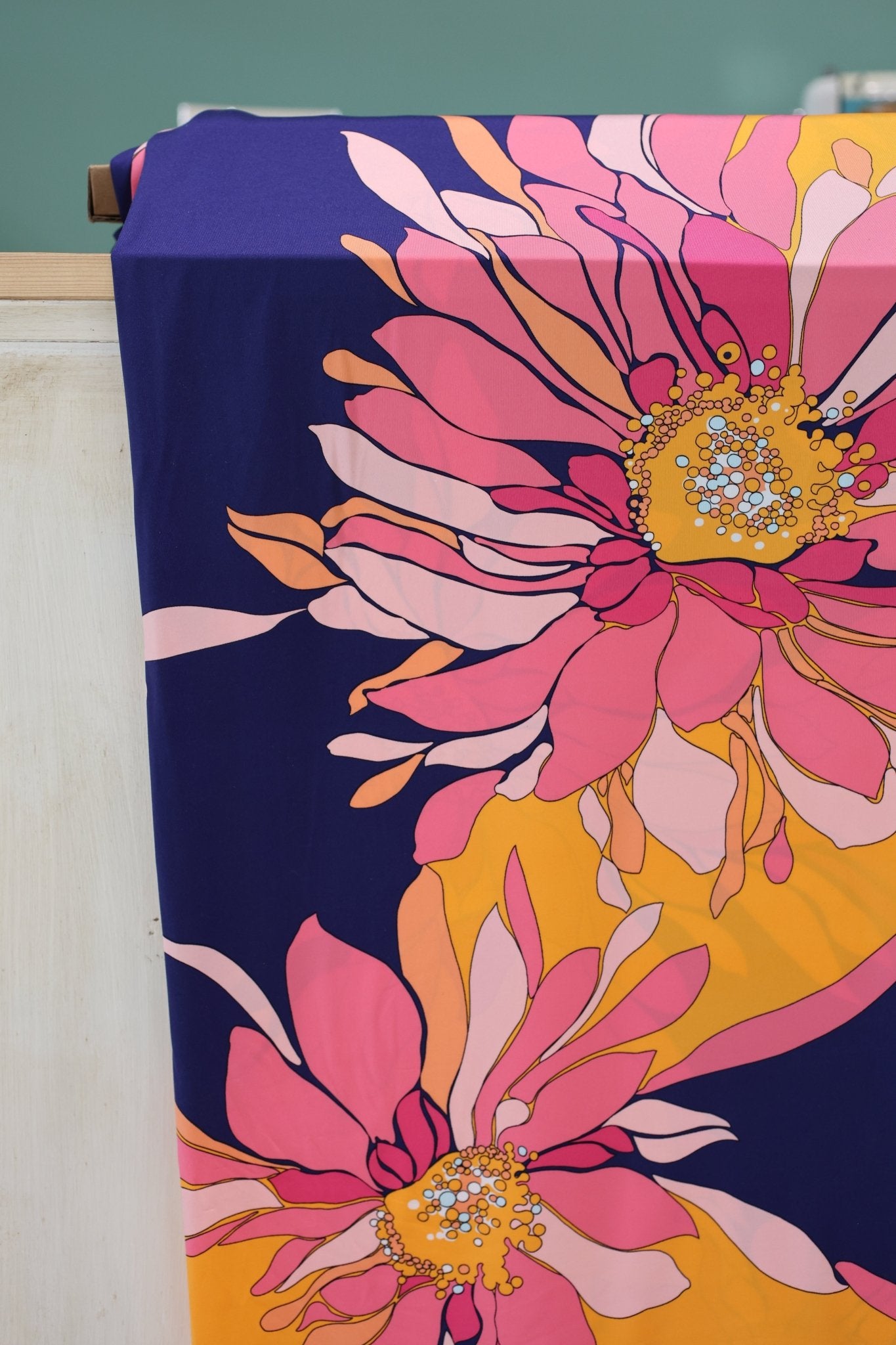 Pop Art Petals, Athletic Printed Knit Fabric - Boho Fabrics - Athletic Knit Fabric