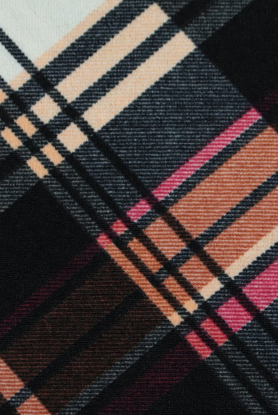 Pop of Pink Plaid, Brushed Sweater Knit Fabric. PRSW-105 - Boho Fabrics