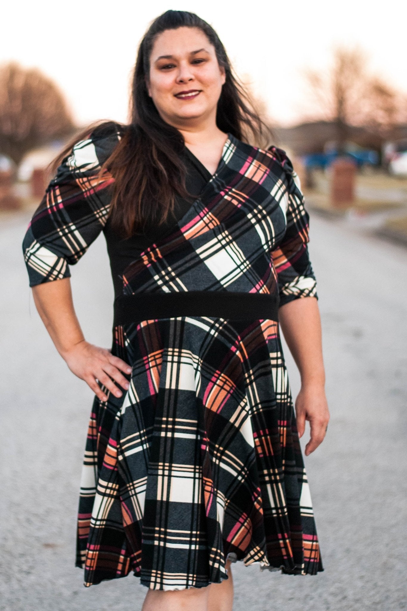 Pop of Pink Plaid, Brushed Sweater Knit Fabric. PRSW-105 - Boho Fabrics