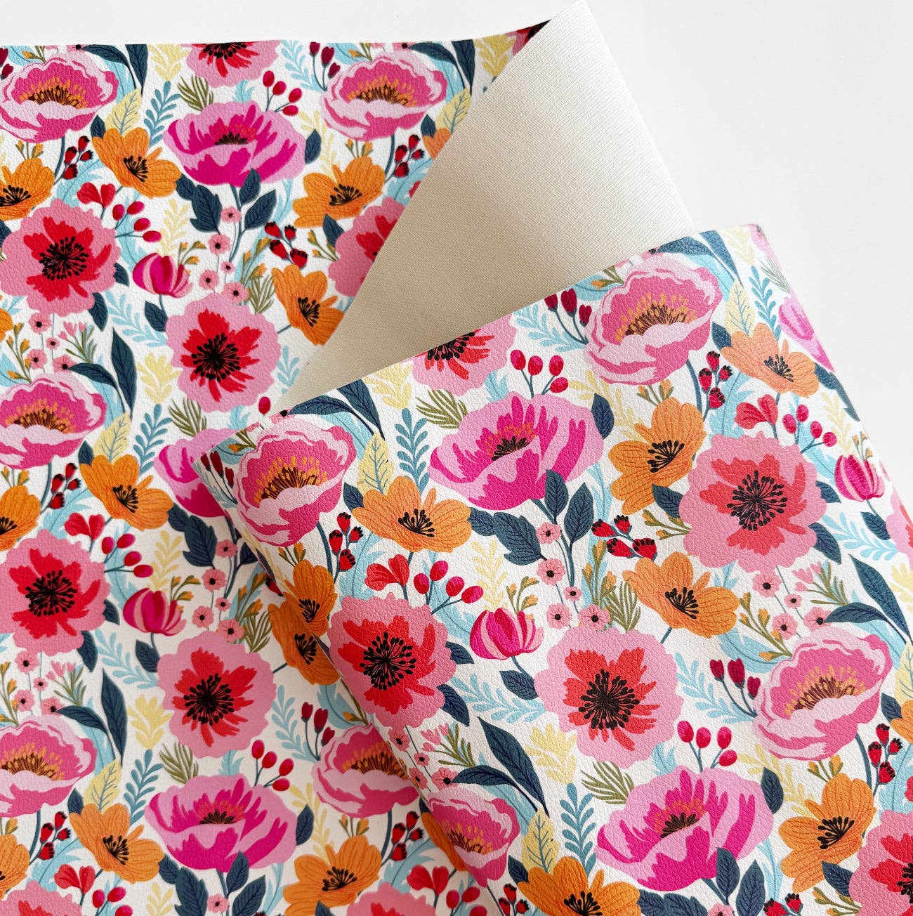 Poppy Punch Vinyl | 18" x 54" Roll - Boho Fabrics - Vinyl Fabric