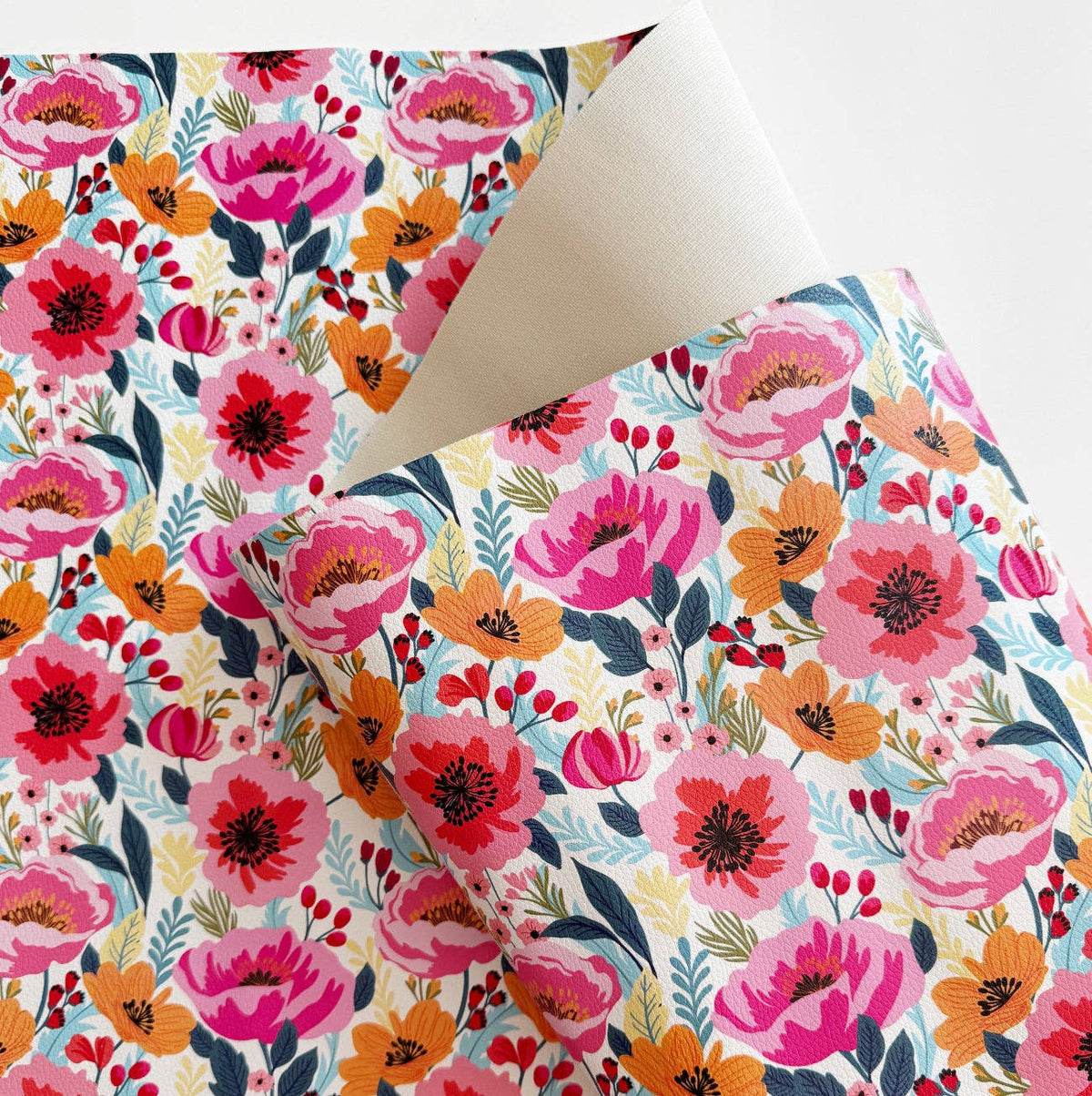 Poppy Punch Vinyl | 18" x 54" Roll - Boho Fabrics - Vinyl Fabric