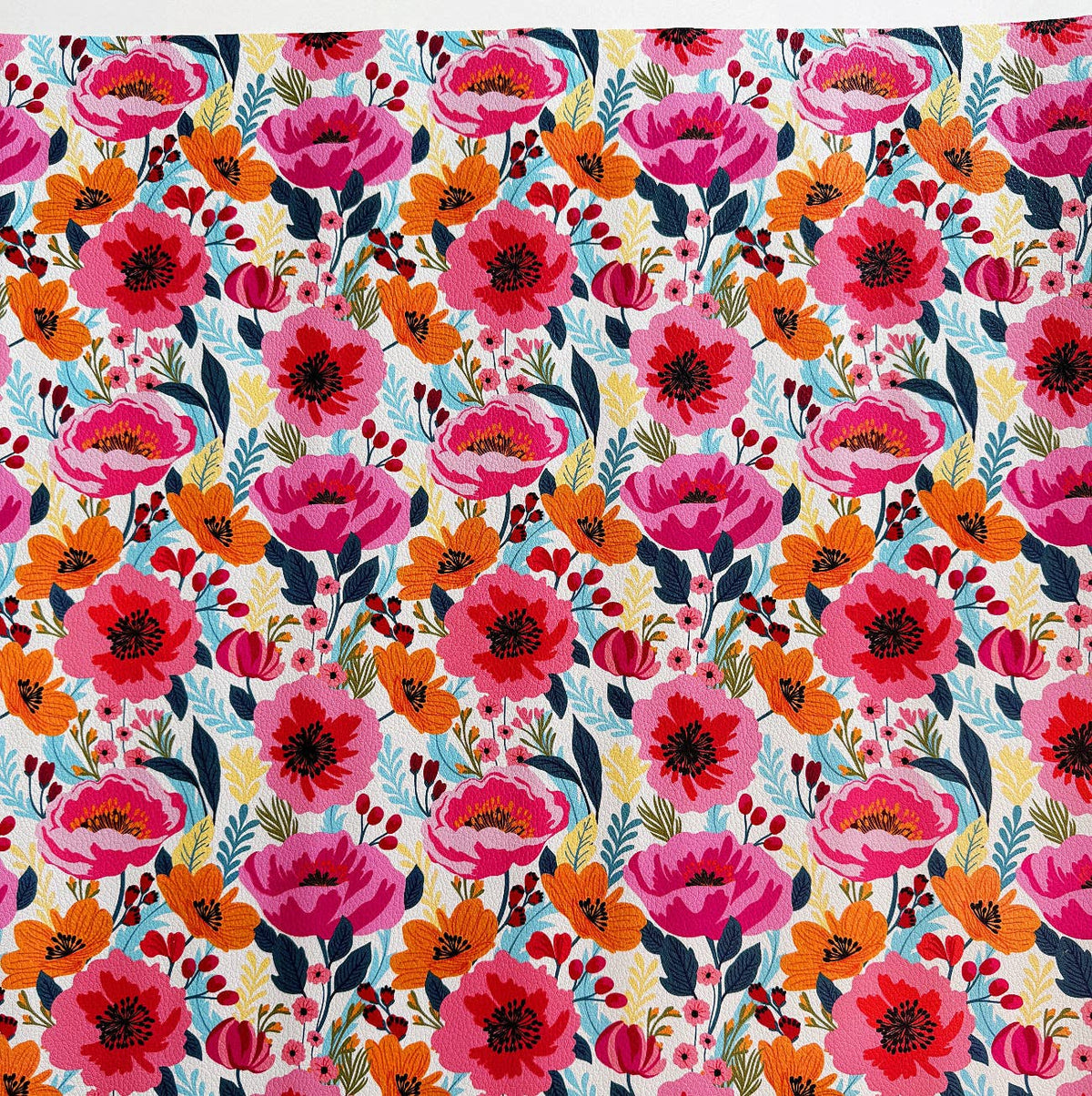 Poppy Punch Vinyl | 18" x 54" Roll - Boho Fabrics - Vinyl Fabric