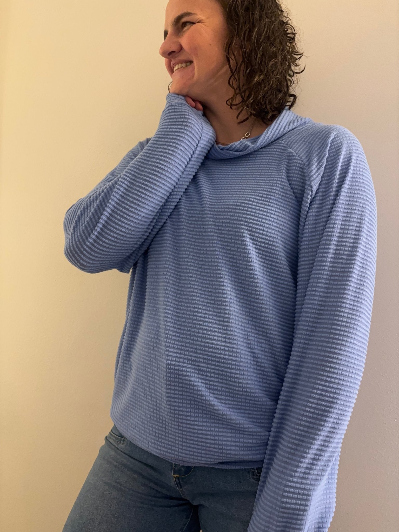 Power Grid Fleece by Polartec. Performance Knit Fabric in Bright Periwinkle *2nds* - Boho Fabrics - Performance Fabrics