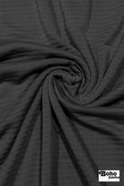 Power Grid Fleece by Polartec. Performance Knit Fabric in Charcoal - Boho Fabrics - Performance Fabrics