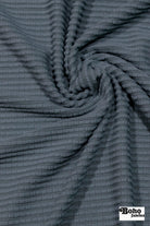 Power Grid Fleece by Polartec. Performance Knit Fabric in Steel Blue/Gray. *2nds* - Boho Fabrics - Performance Fabrics