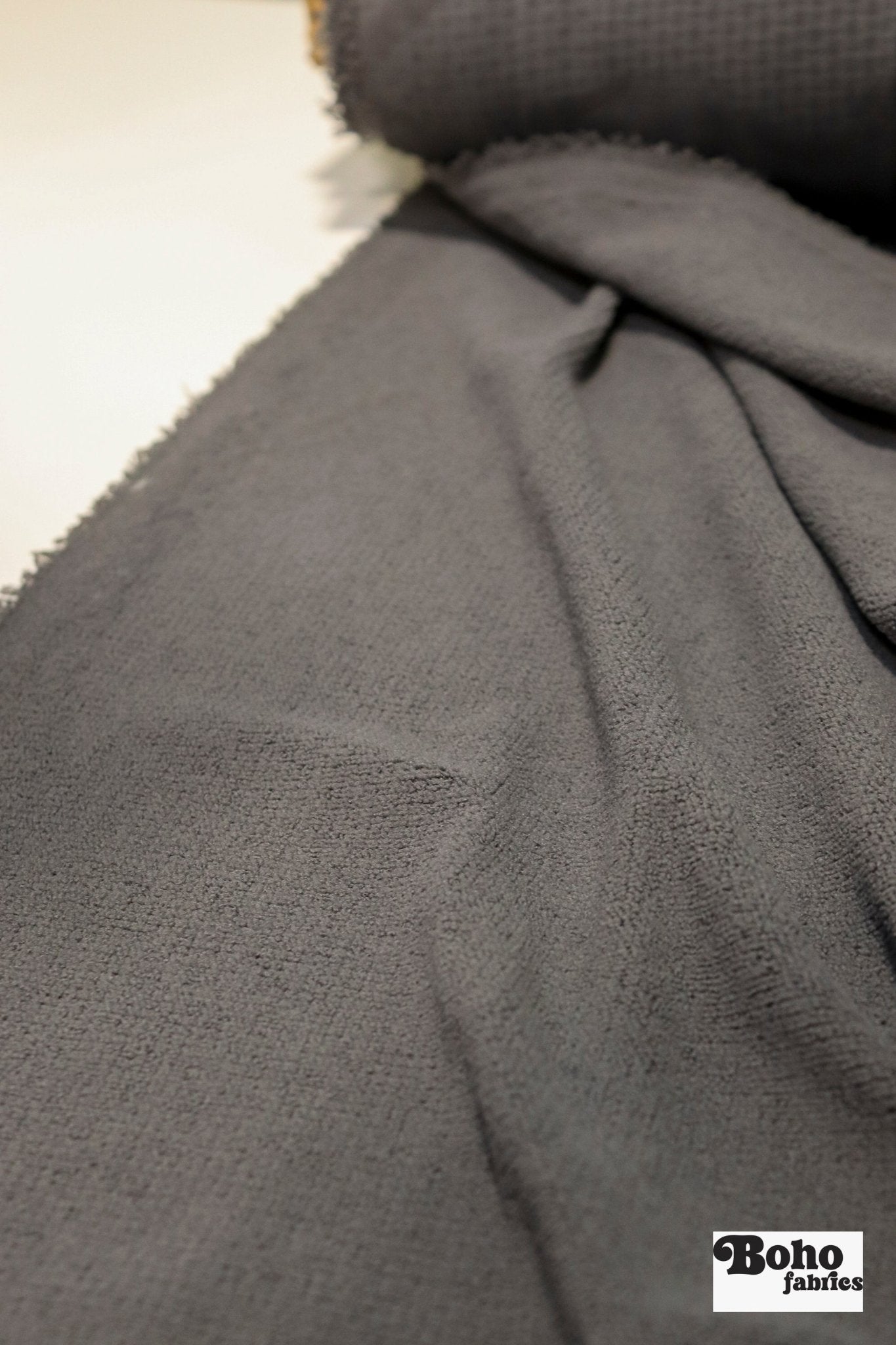 Power Grid Mid - Warmth (Terry - Style), Charcoal Maps — Performance Baselayer Fleece Fabric by Polartec - Boho Fabrics - Performance Fabrics