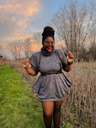 Power Grid Mid - Warmth (Terry - Style), Charcoal Maps — Performance Baselayer Fleece Fabric by Polartec - Boho Fabrics - Performance Fabrics