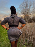 Power Grid Mid - Warmth (Terry - Style), Charcoal Maps — Performance Baselayer Fleece Fabric by Polartec - Boho Fabrics - Performance Fabrics