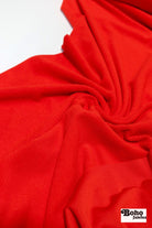 Power Grid Mid - Warmth (Terry - Style), Red Orange — Performance Baselayer Fleece Fabric by Polartec - Boho Fabrics - Performance Fabrics