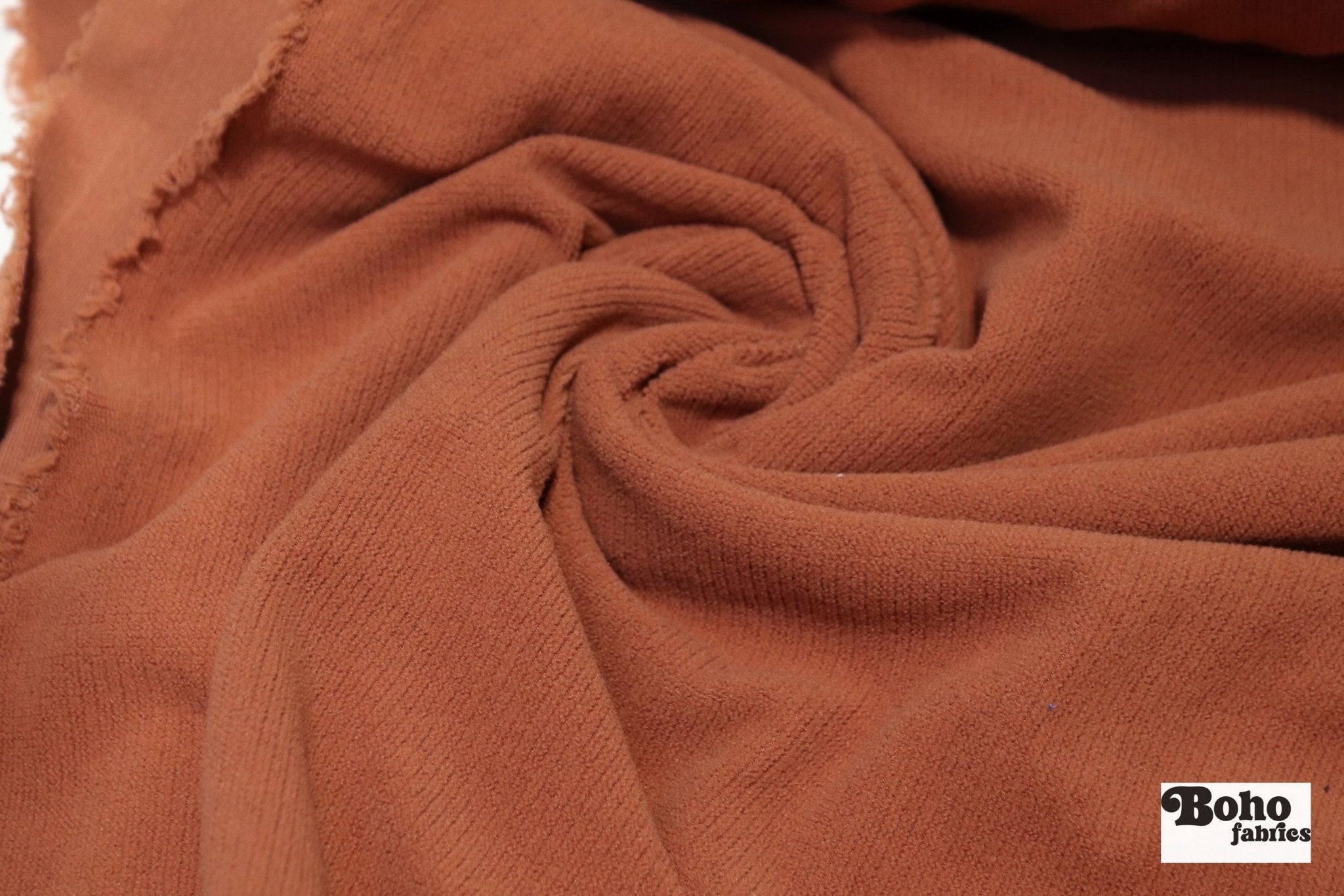 Power Grid Mid - Warmth (Terry - Style), Terracotta — Performance Baselayer Fleece Fabric by Polartec - Boho Fabrics - Performance Fabrics