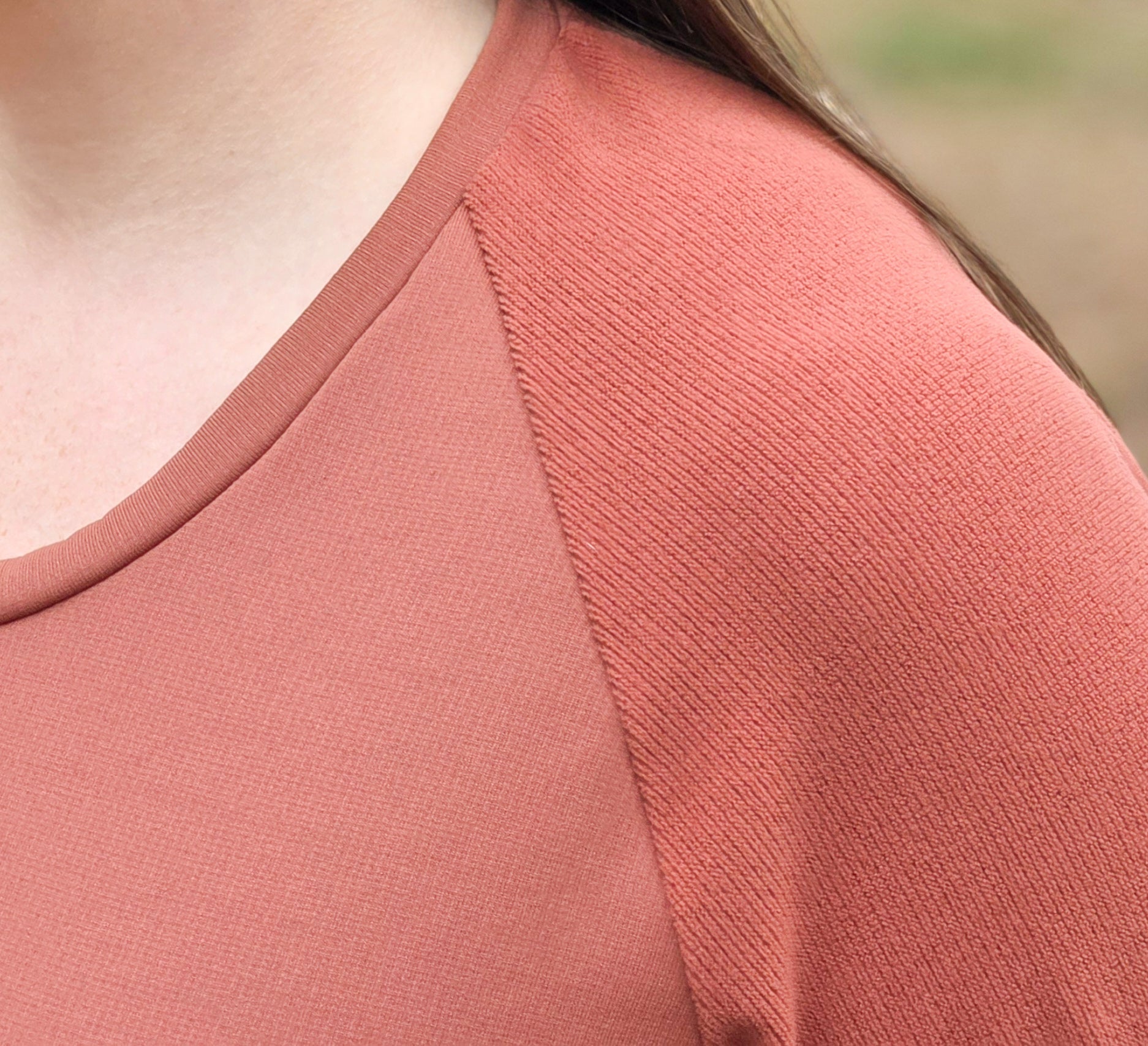Power Grid Mid - Warmth (Terry - Style), Terracotta — Performance Baselayer Fleece Fabric by Polartec - Boho Fabrics - Performance Fabrics