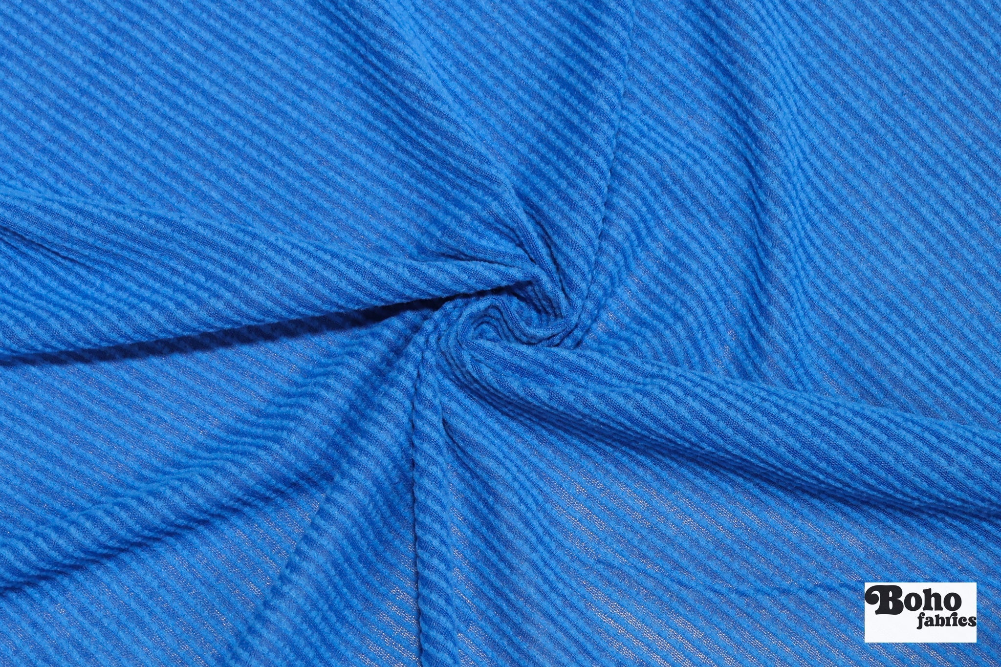 Power Grid Midweight, Bright Ocean Blue Fleece Fabric by Polartec - Boho Fabrics - Performance Fabrics