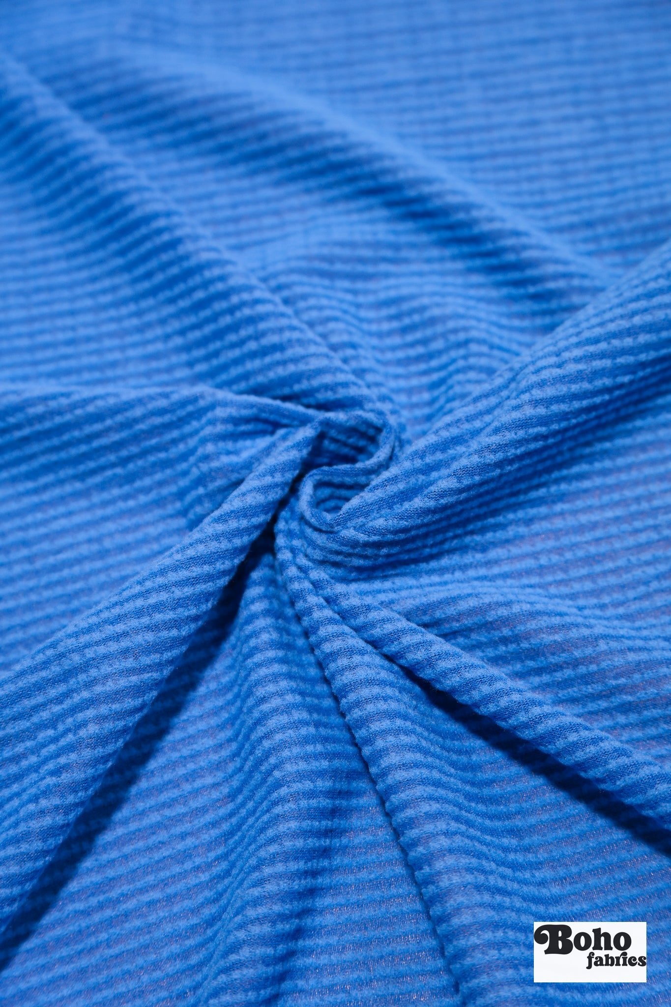 Power Grid Midweight, Bright Ocean Blue Fleece Fabric by Polartec - Boho Fabrics - Performance Fabrics