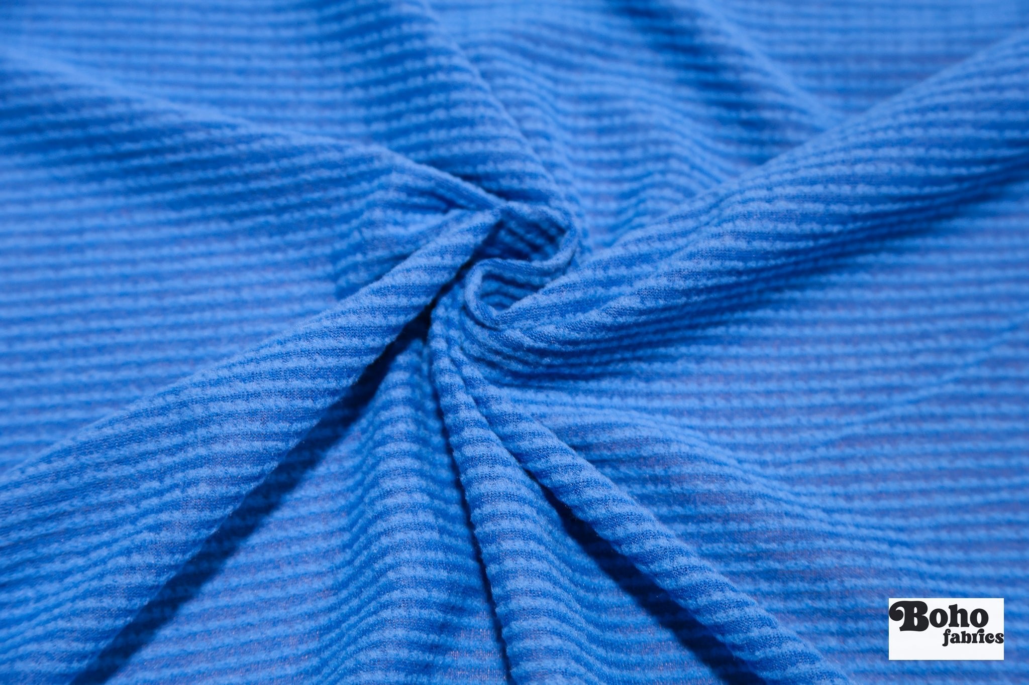 Power Grid Midweight, Bright Ocean Blue Fleece Fabric by Polartec - Boho Fabrics - Performance Fabrics