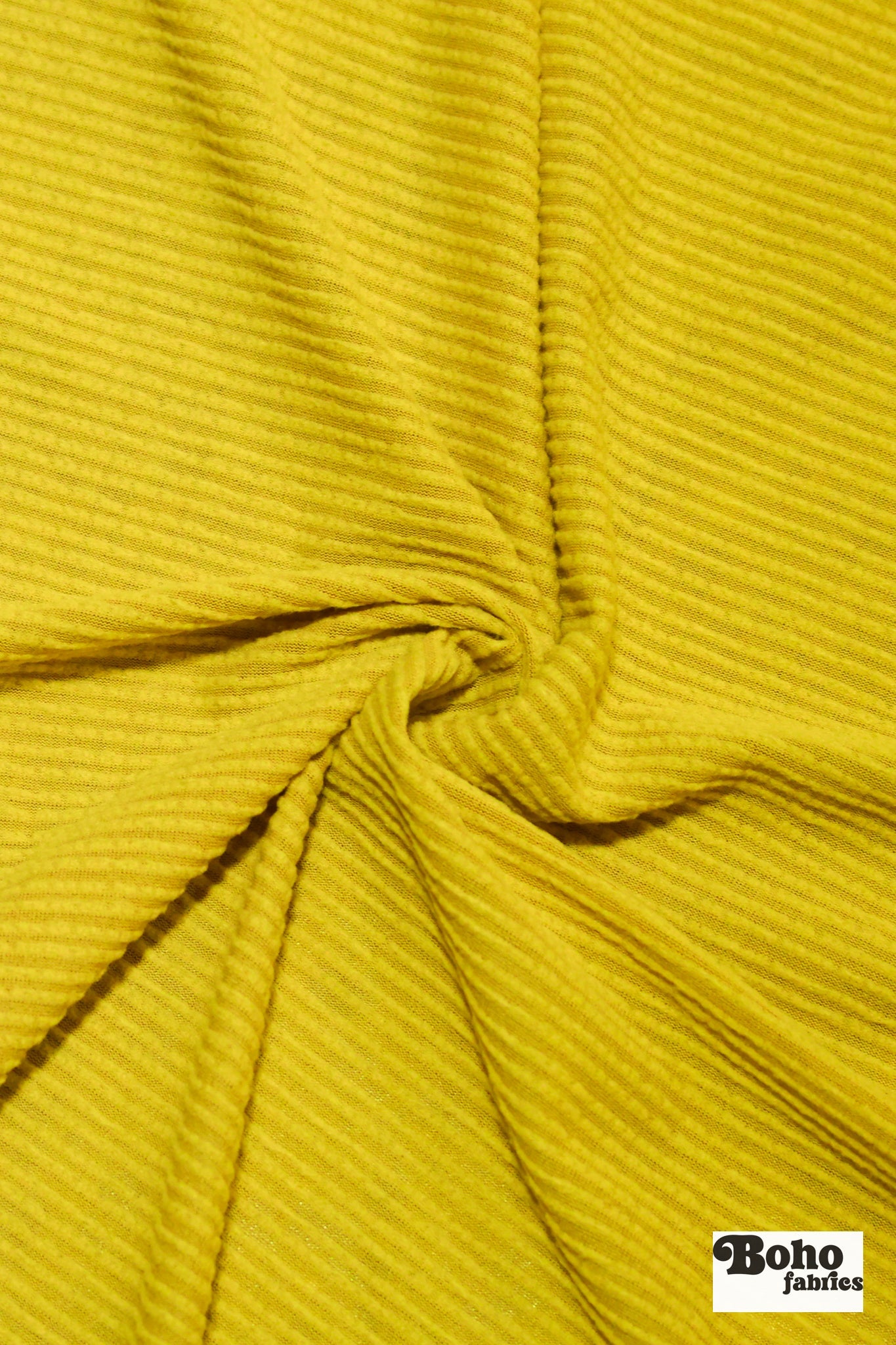 Power Grid Midweight, Yellow Fleece Fabric by Polartec - Boho Fabrics - Performance Fabrics