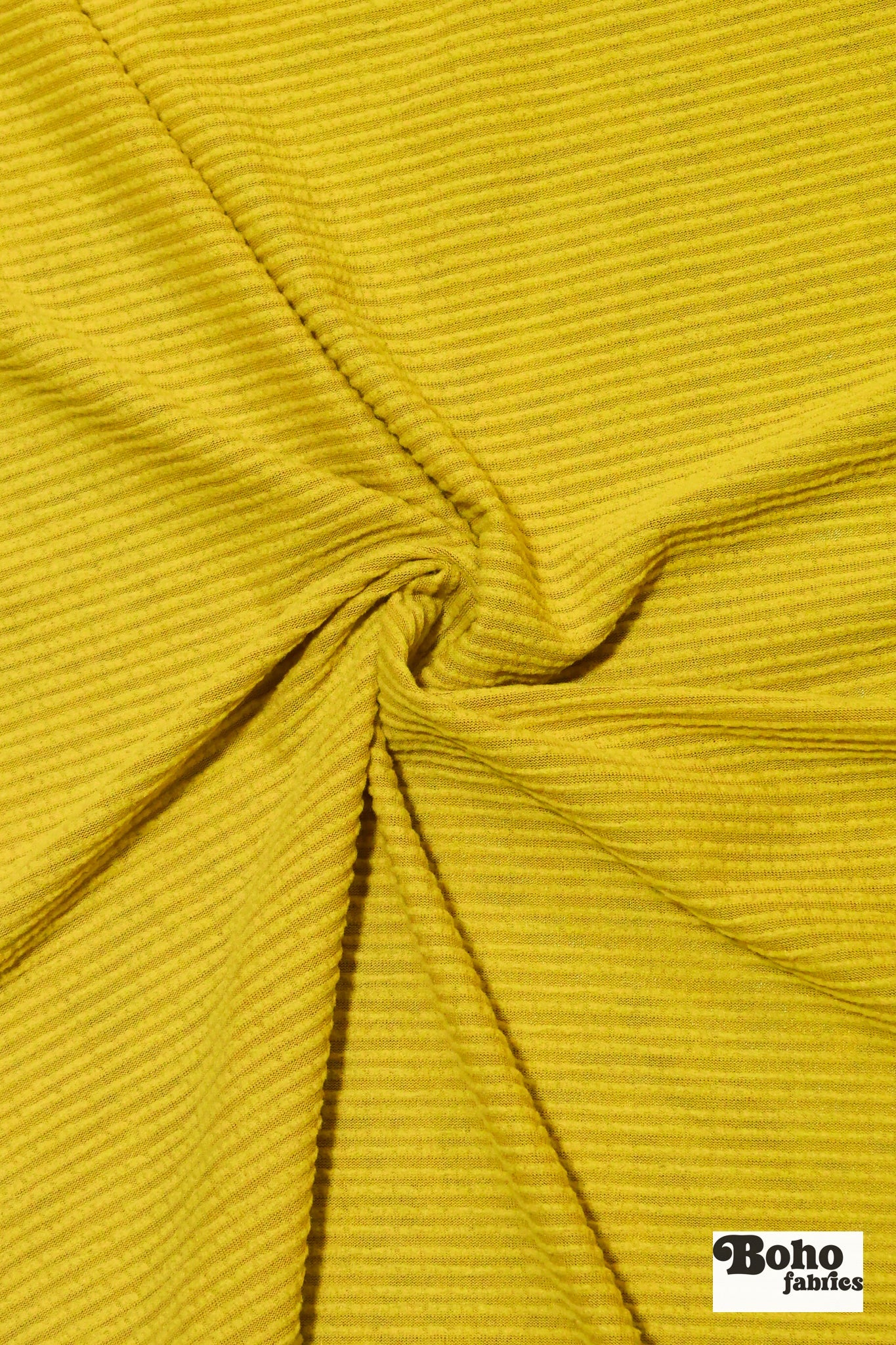 Power Grid Midweight, Yellow Fleece Fabric by Polartec - Boho Fabrics - Performance Fabrics
