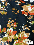 [PRE-ORDER] Canyon Garden in Black. Rayon Slub Stretch Woven Fabric - Linen Look. - Boho Fabrics - Stretch Woven Fabric