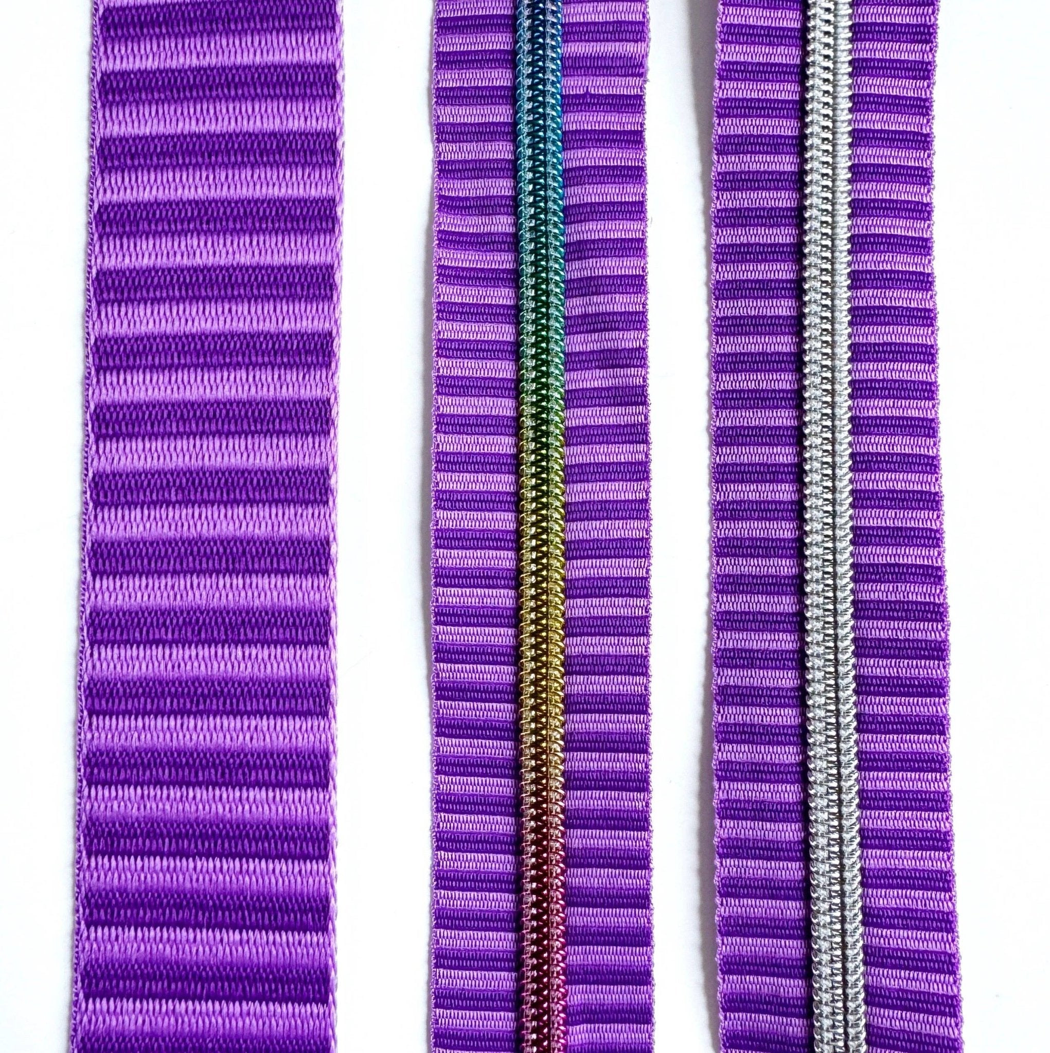 Purple and Purple Jacquard Woven Stripes Webbing – 1" Wide, Sold Per Yard. - Boho Fabrics - Bag Making Supplies