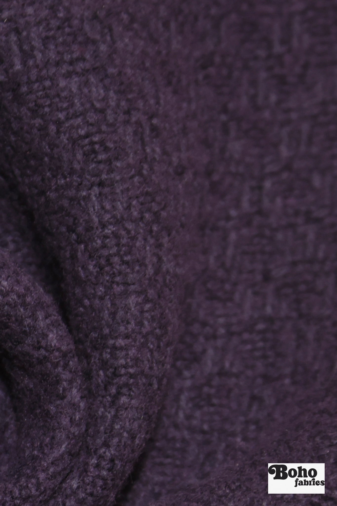 Purple Basketweave Wool Coating Woven Fabric - Boho Fabrics - Wool Coating, Woven