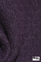 Purple Basketweave Wool Coating Woven Fabric - Boho Fabrics - Wool Coating, Woven