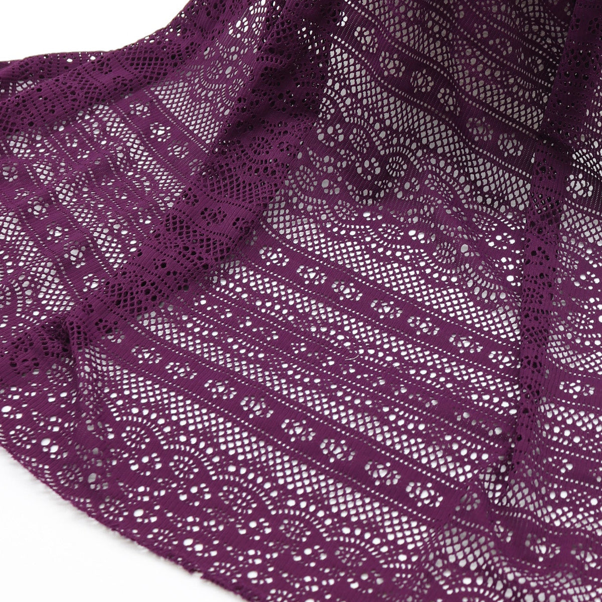 Purple Chantilly, Stretch Lace Fabric – Boho Fabrics