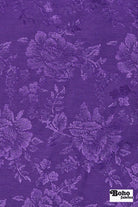 Purple Floral Jacquard Woven Fabric - Boho Fabrics - Jacquard, Woven