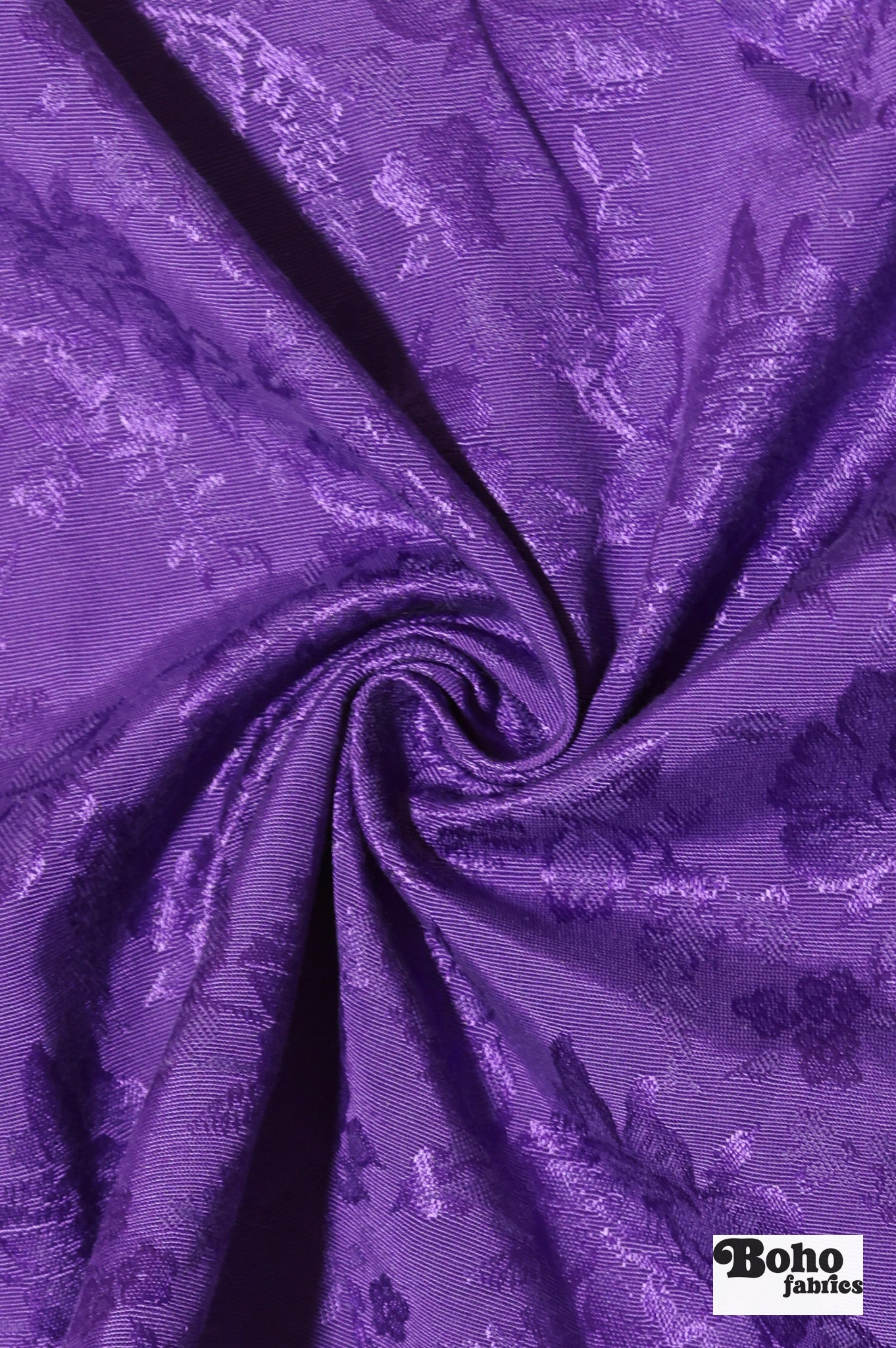 Purple Floral Jacquard Woven Fabric - Boho Fabrics - Jacquard, Woven