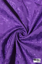 Purple Floral Jacquard Woven Fabric - Boho Fabrics - Jacquard, Woven