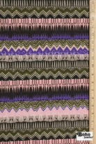 Purple Rythym , Printed Athletic Knit Fabric - Boho Fabrics - Athletic Knit Fabric