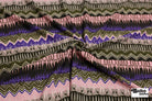Purple Rythym , Printed Athletic Knit Fabric - Boho Fabrics - Athletic Knit Fabric