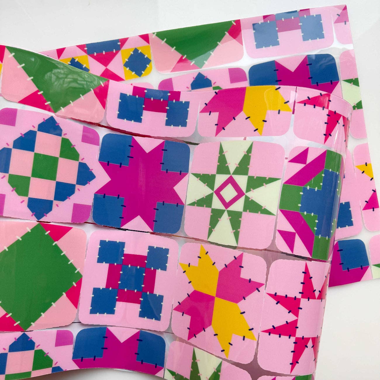 Quilt Blocks Print TPU Vinyl - Boho Fabrics - Vinyl Fabric