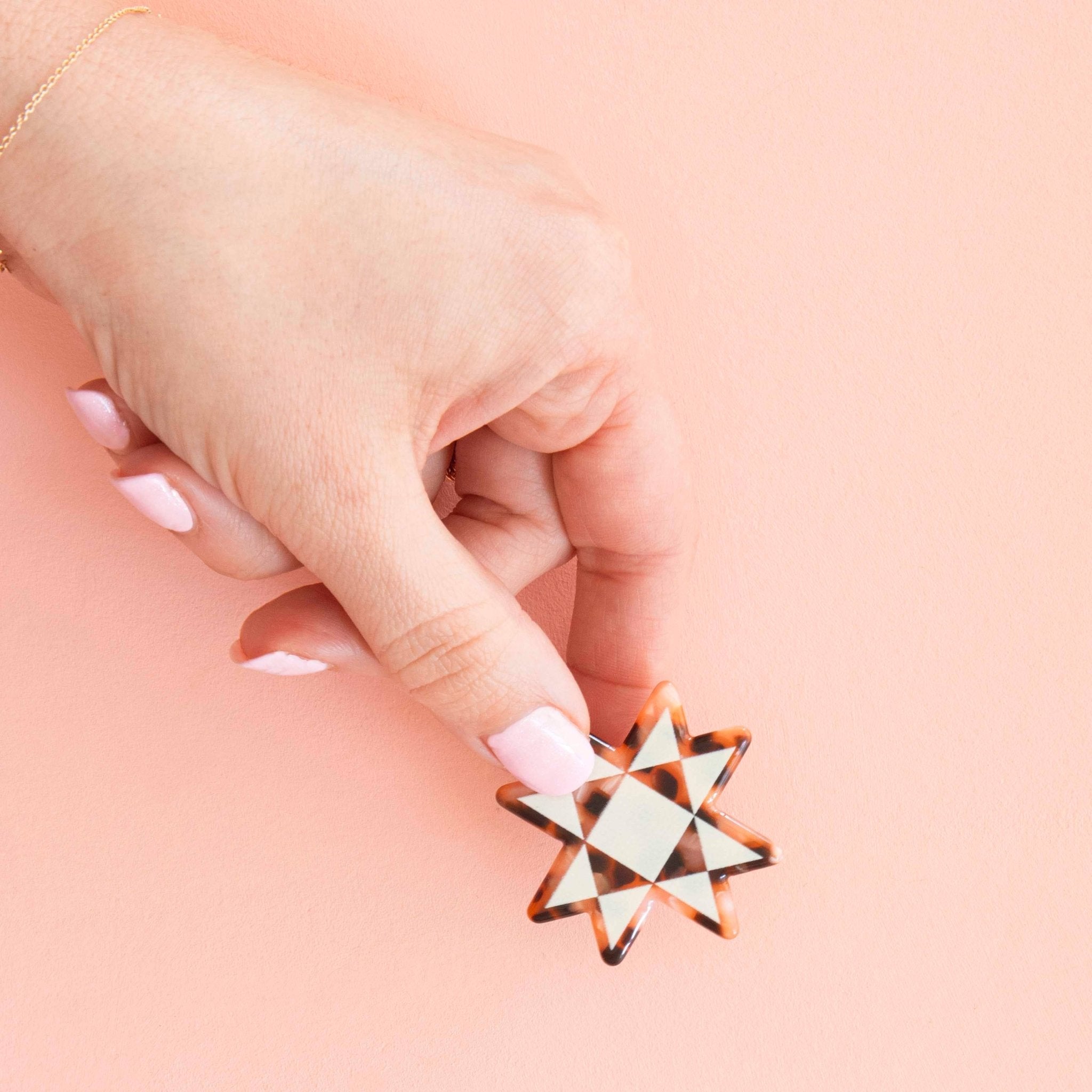 Quilt Star Hair Clip - Boho Fabrics - Accessories