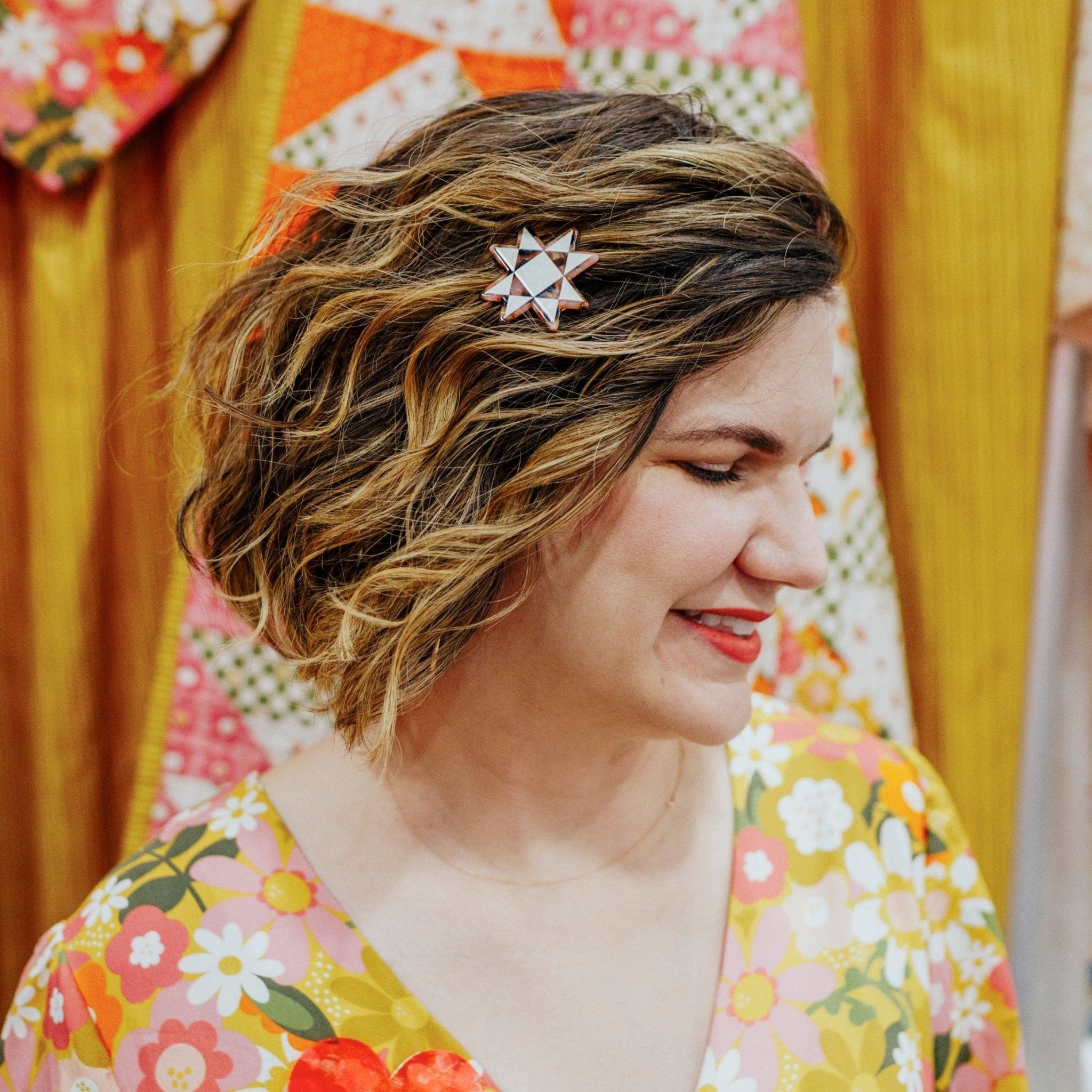 Quilt Star Hair Clip - Boho Fabrics - Accessories