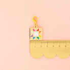 Quilt Star Removable Zipper Charm - Boho Fabrics - Bag Hardware