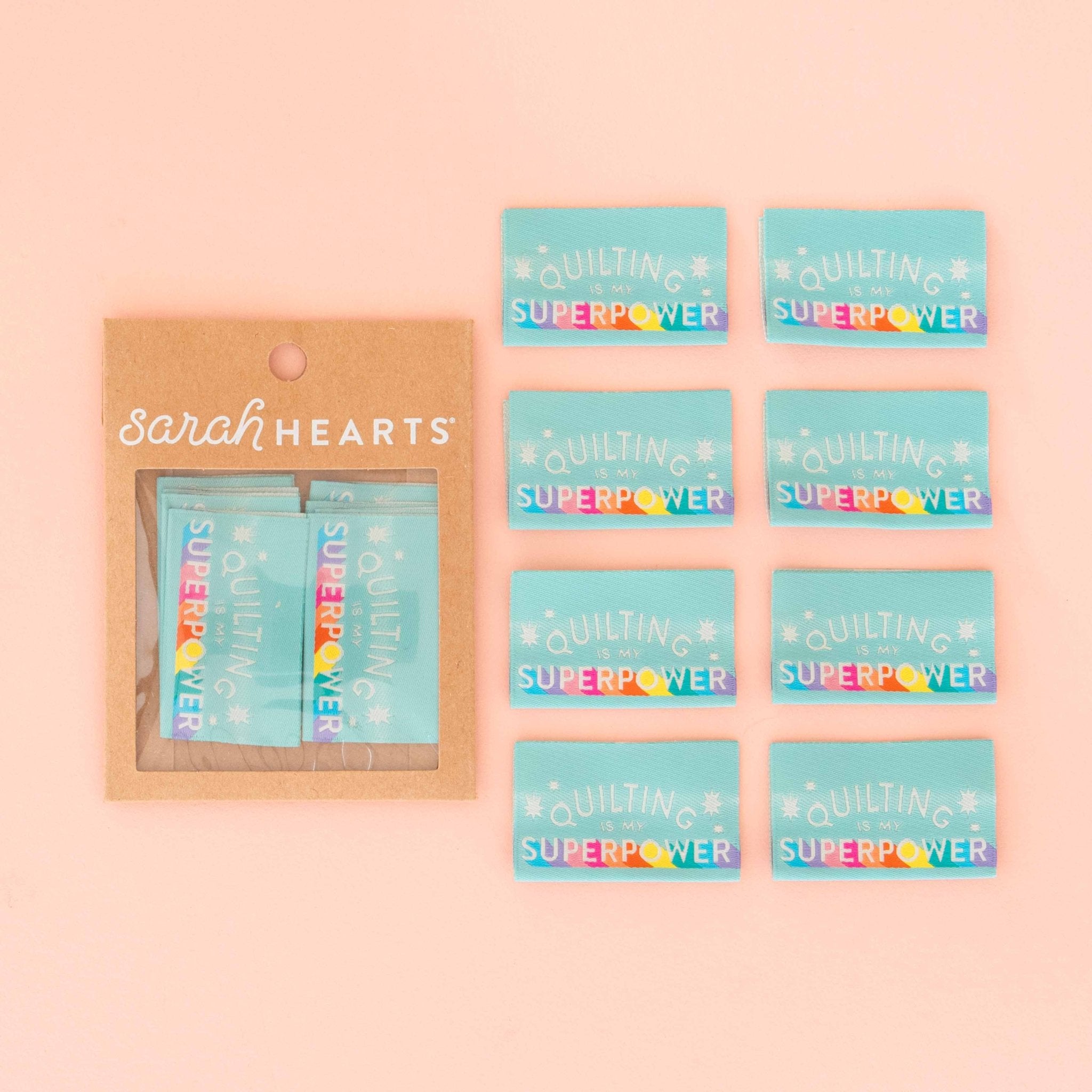 Quilting is My Superpower -  Sewing Woven Clothing Label Tags - Boho Fabrics - 