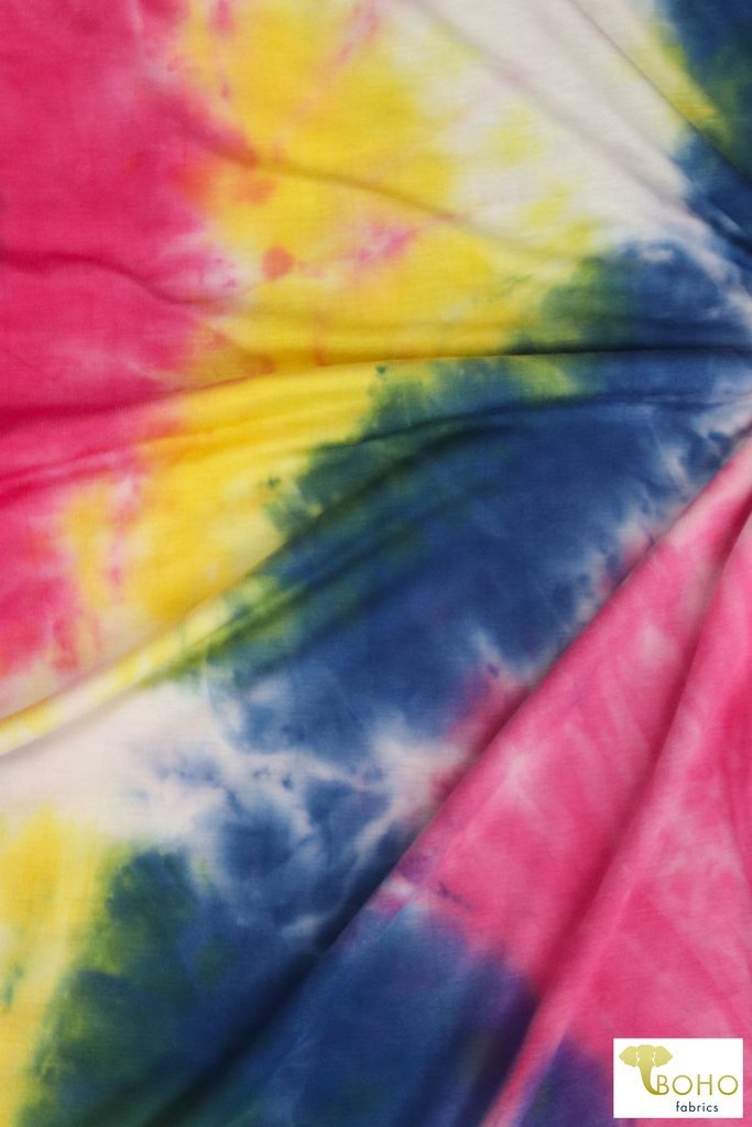 Rainbow Burst Tie Dye, Rayon Spandex. RJP-315 - Boho Fabrics