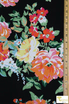 Rainbow Florals, Rayon Crepe Woven Fabric. WVP-214 - Boho Fabrics