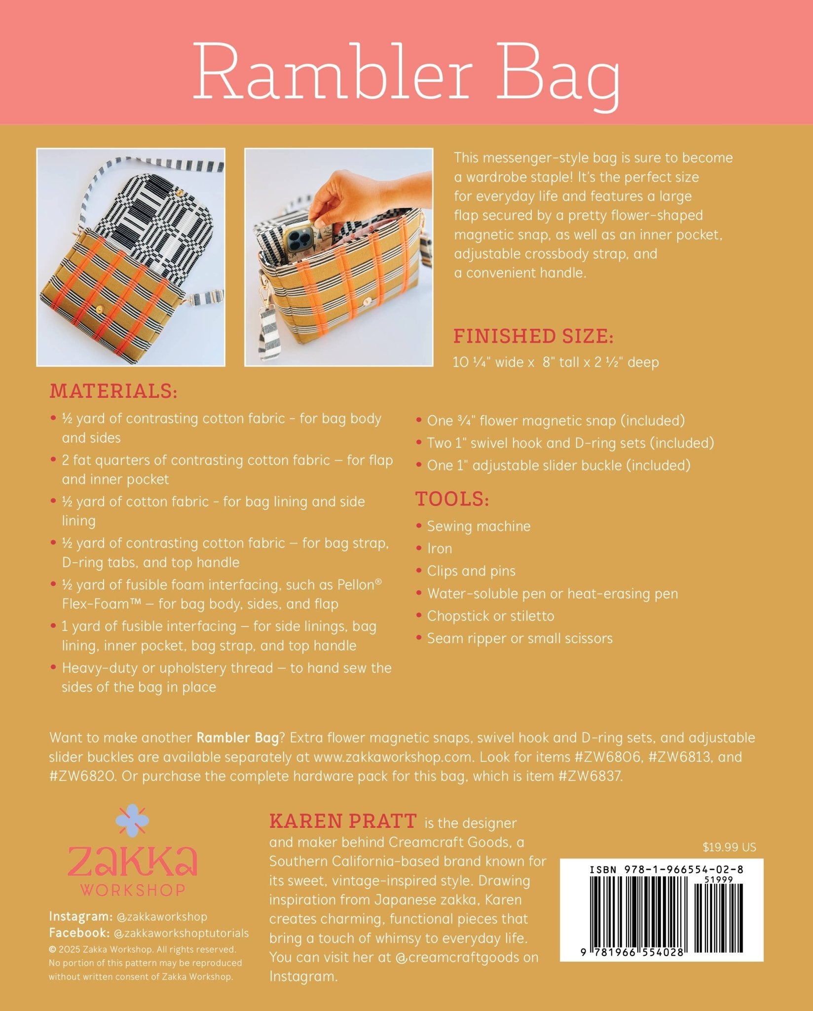 Rambler Bag Kit - Boho Fabrics - Bag Making Supplies