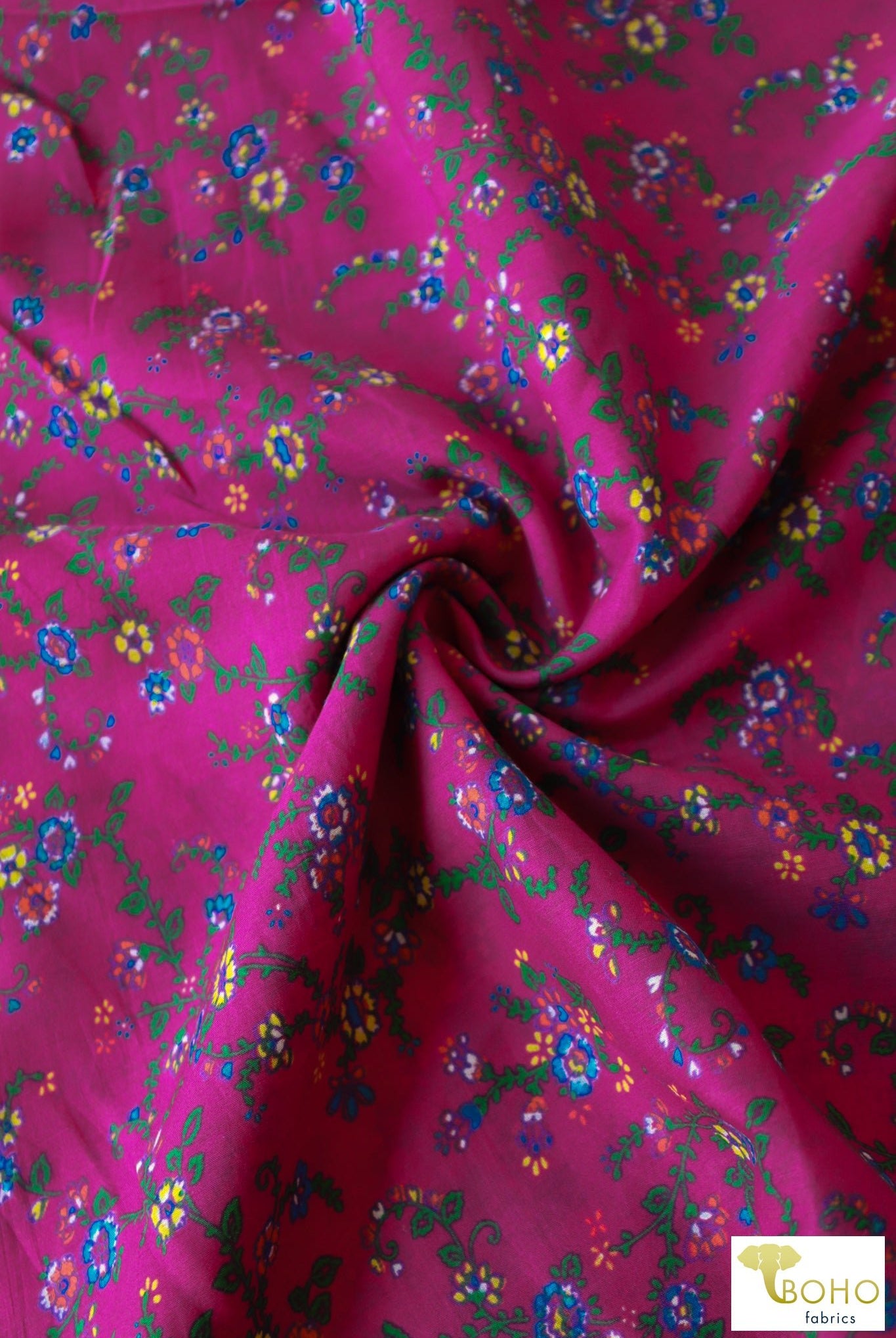 Raspberry Cordial. Cotton/Silk Woven WVP-242 - Boho Fabrics