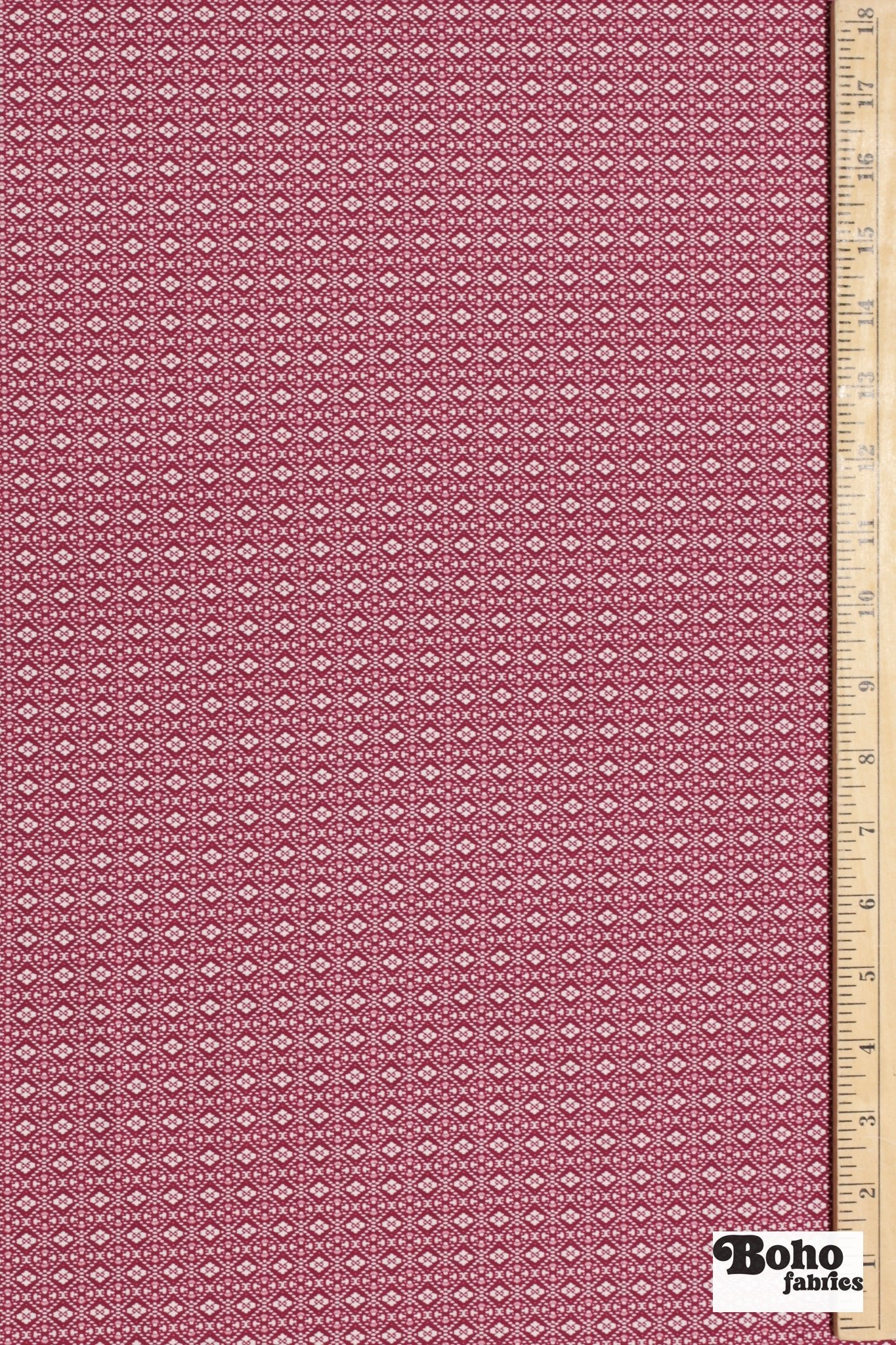 Raspberry Lattice, Printed Athletic Knit Fabric - Boho Fabrics - Athletic Knit Fabric