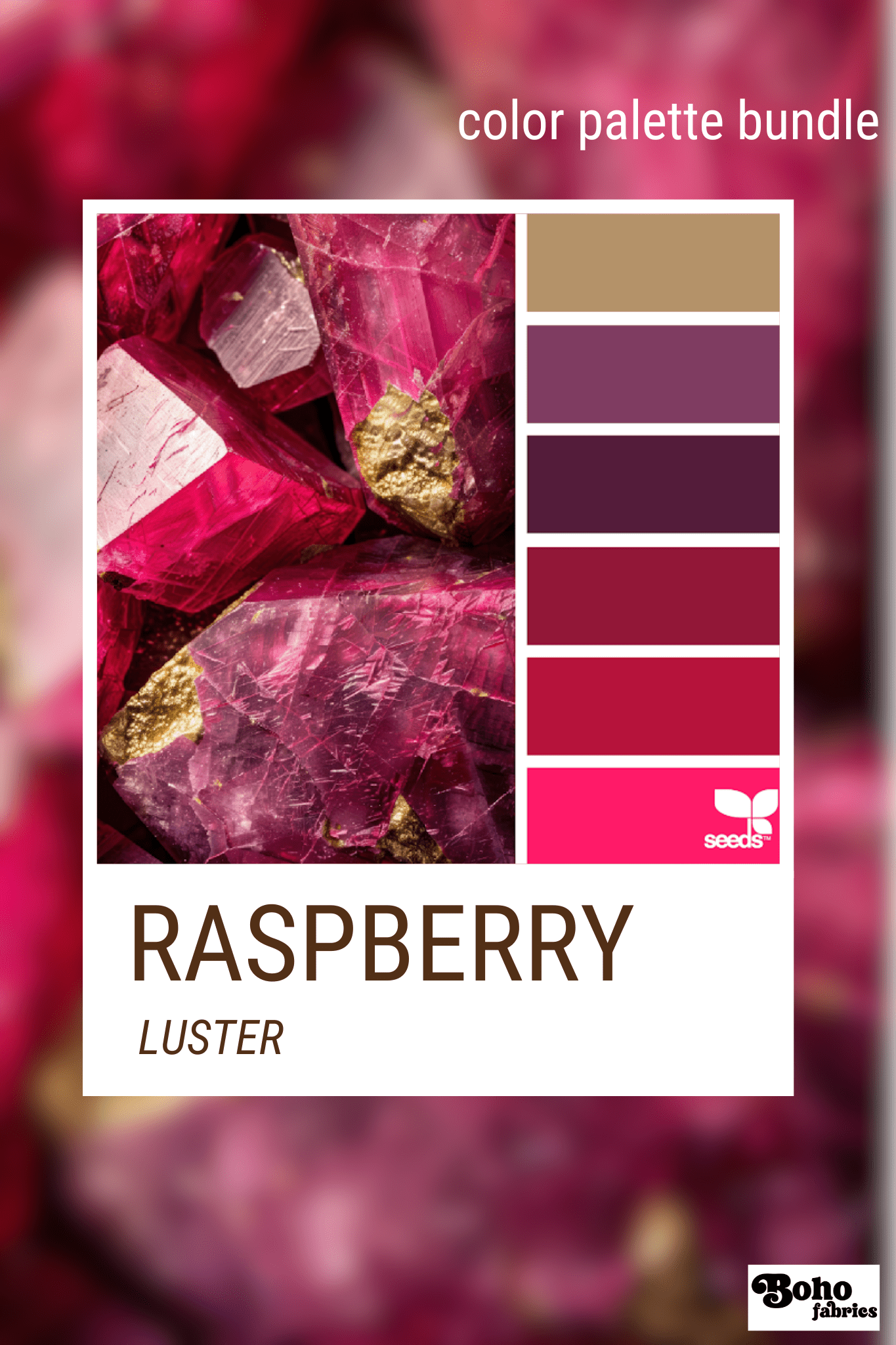 Raspberry Lustre, Mystery Color Palette Bundle - Boho Fabrics - Fabric Bundles