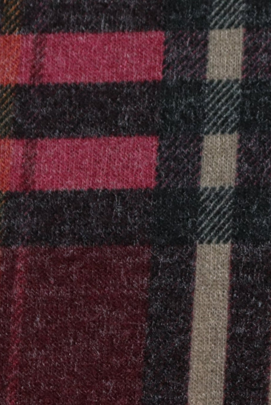Raspberry Plaid Brushed Sweater Knit Fabric. PRSW-106 - Boho Fabrics