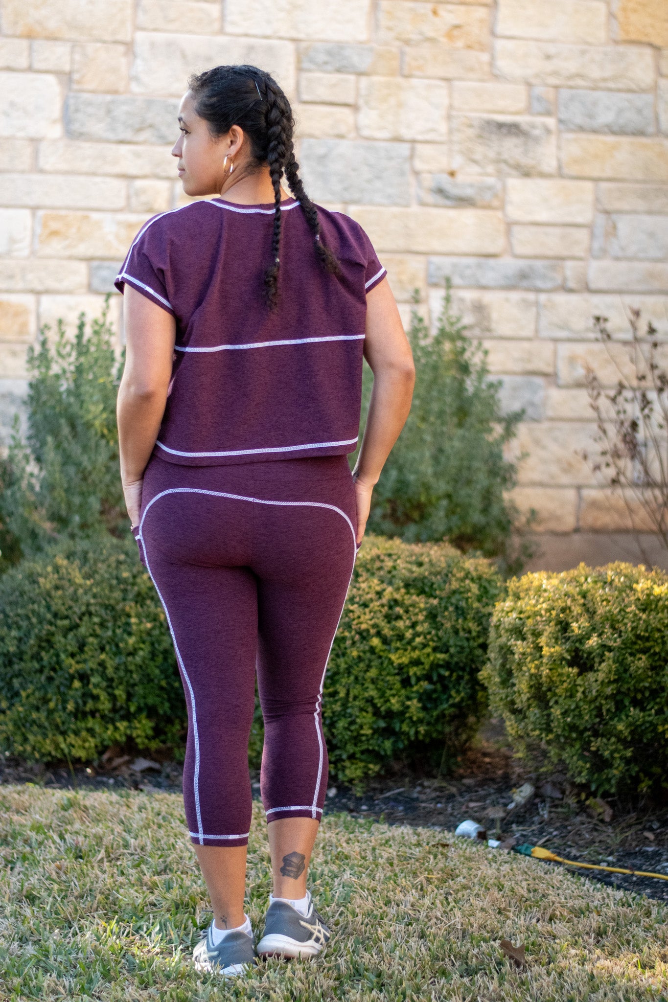 Raspberry Purple Space Dye, Heathered Athletic Knit Fabric - Boho Fabrics - Athletic Knit Fabric