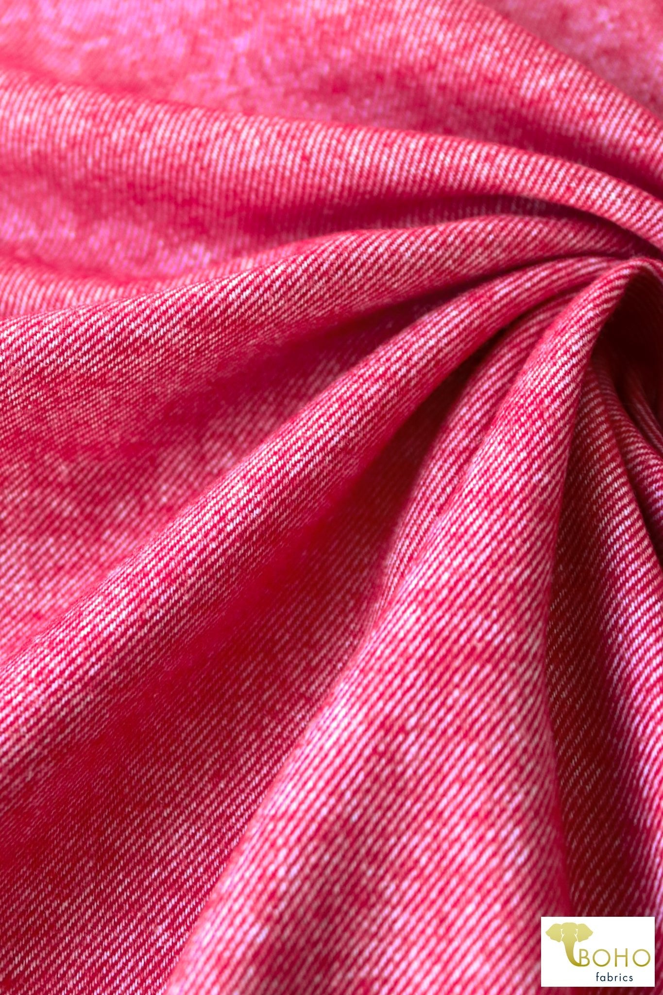 Red Brushed Twill, Woven Fabric. WVS-307-RED - Boho Fabrics