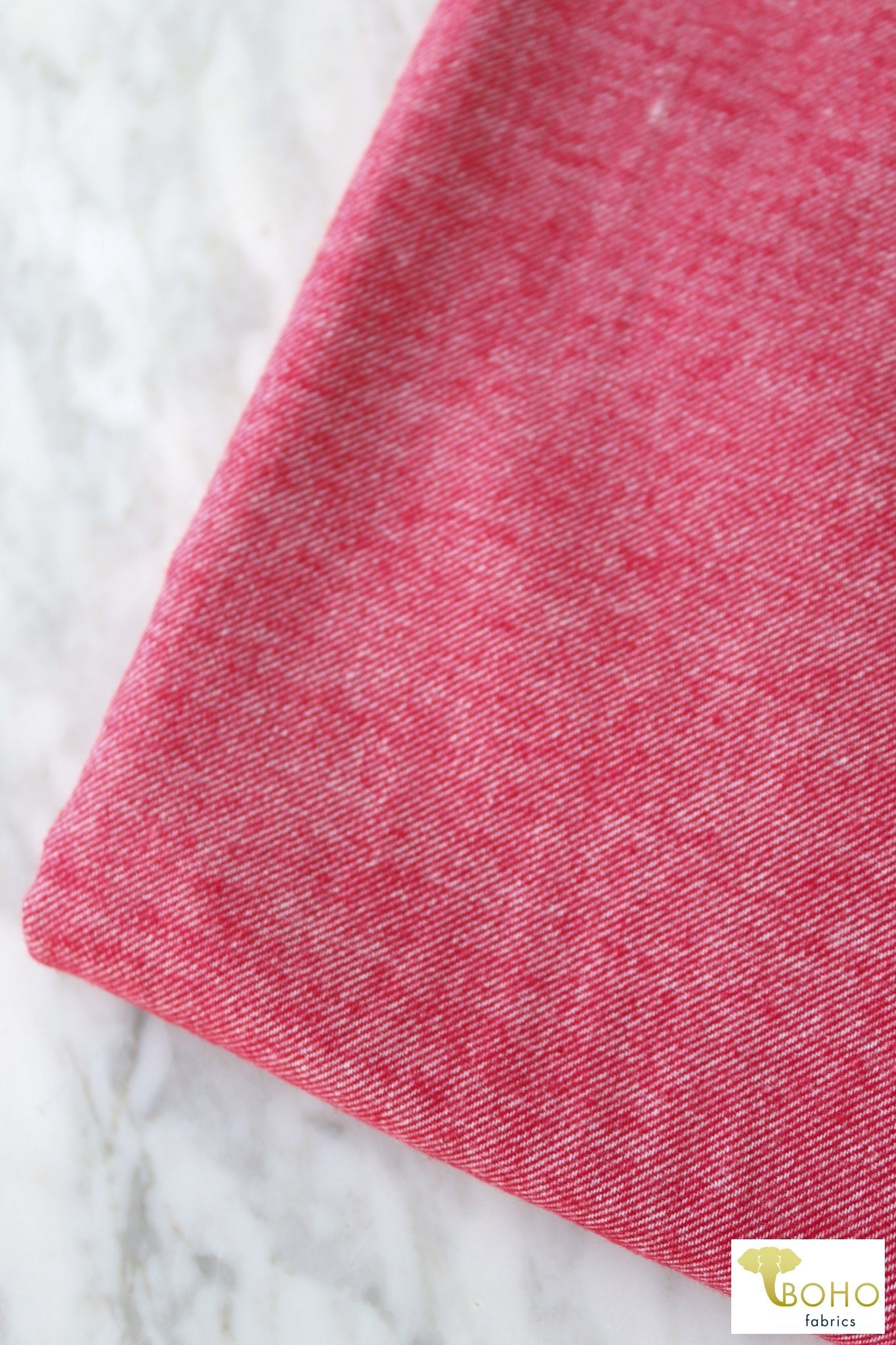 Red Brushed Twill, Woven Fabric. WVS-307-RED - Boho Fabrics