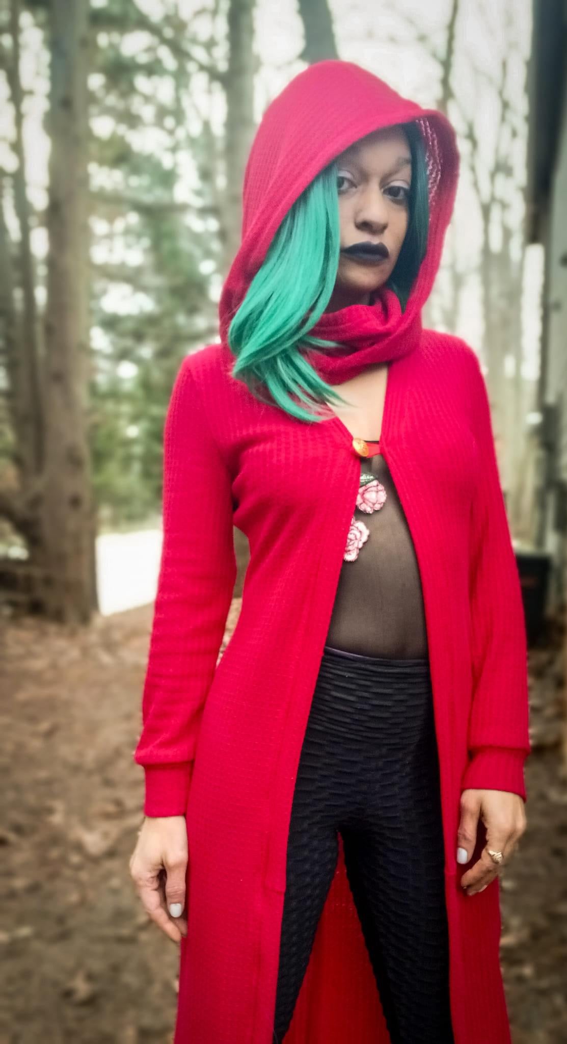 Red, Brushed Waffle Knit Fabric - Boho Fabrics - Waffle Knits