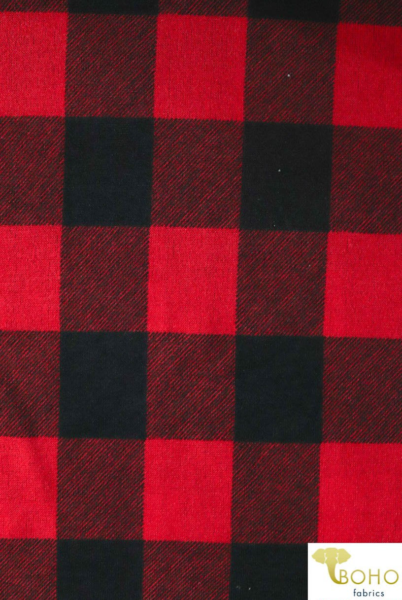 Red Buffalo Plaid Sweater Knit Fabric. PRSW-108 - Boho Fabrics